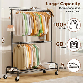 MISSLO space-saving design shows compact 42.5W x 77.5H footprint for vertical storage.