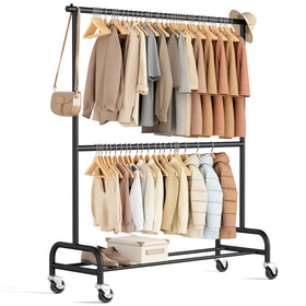 MISSLO heavy-duty clothes rack overview with stable steel frame for durable storage.