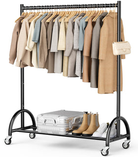 MISSLO heavy-duty clothing rack base delivers unmatched stability for crowded closets.