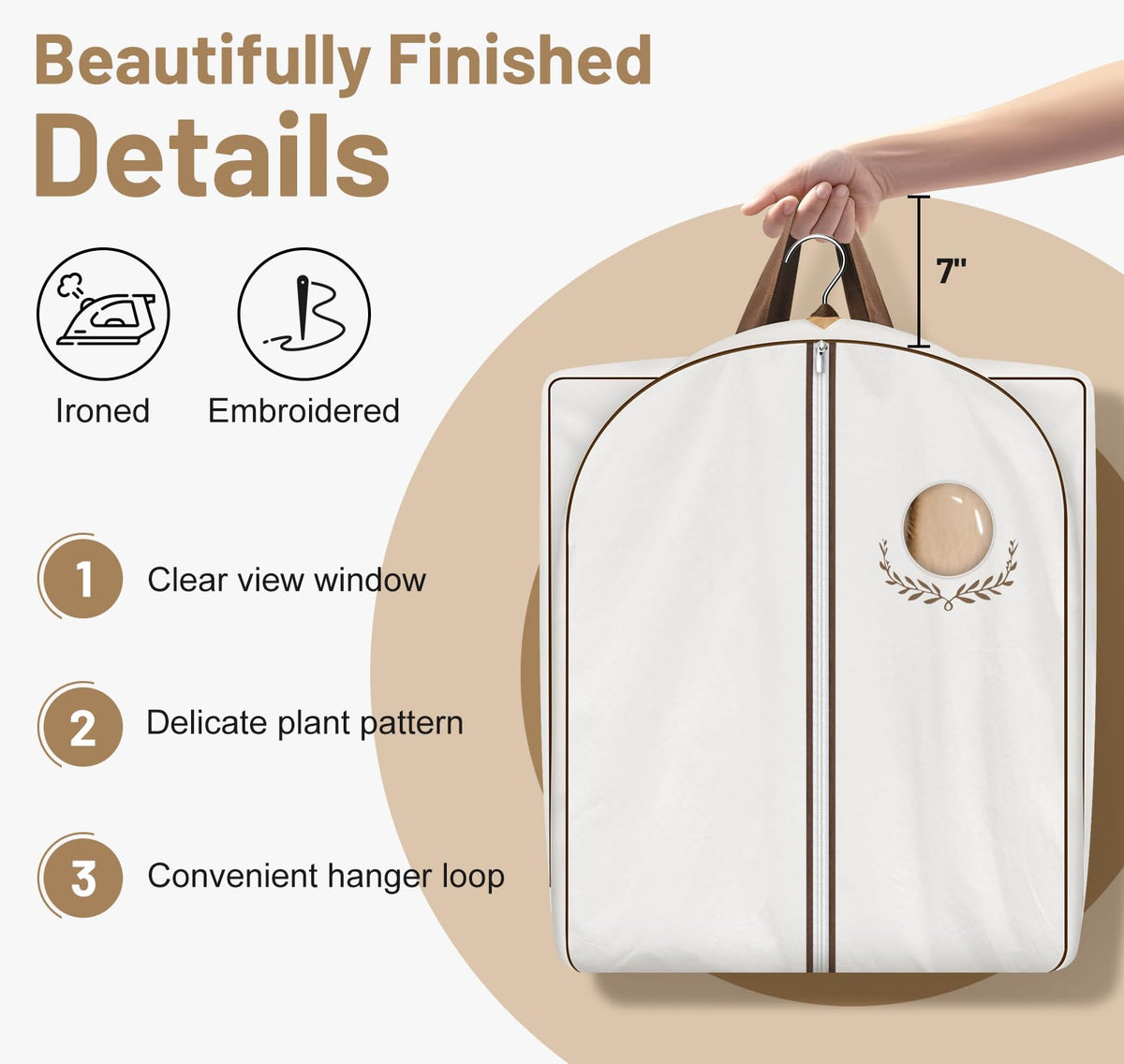 MISSLO garment bag holds 3–4 garments for tidy storage