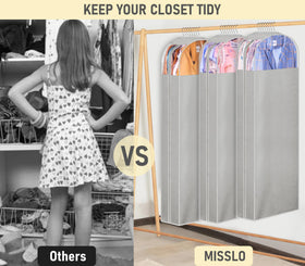 MISSLO long dress cover keeps coats tidy and ready for events.
