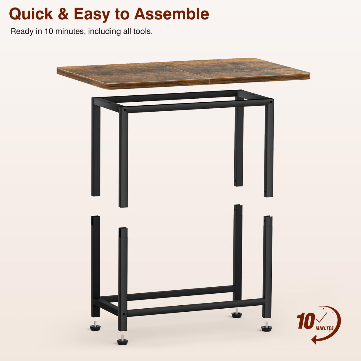 MISSLO wide tabletop end table perfect for meals, laptops, and decor.