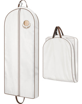 MISSLO natural cotton garment bag showing breathable fabric and soft surface for delicate garments