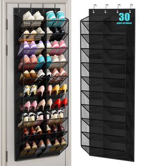 MISSLO over-door shoe organizer mesh front offers breathable closet storage