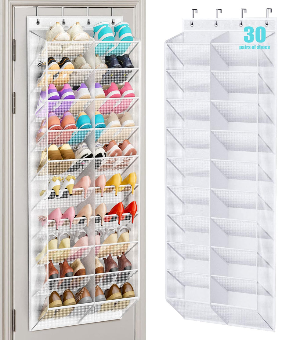 MISSLO over-the-door shoe organizer with wider design for quick access