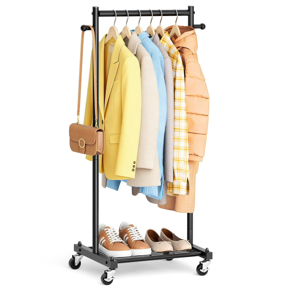 MISSLO 45-inch small clothing rack front view showing compact footprint for tight spaces