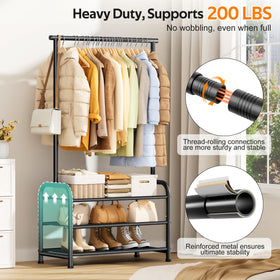 MISSLO sturdy clothing rack shelf detail emphasizes durable joints and reinforced frame