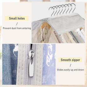 MISSLO three-pack grey garment bags help you organize seasonal wardrobe.