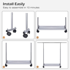 MISSLO versatile clothing rack is easy to assemble and move.