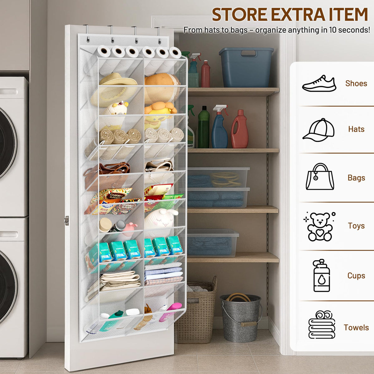 MISSLO white finish brightens closets and entryways while organizing