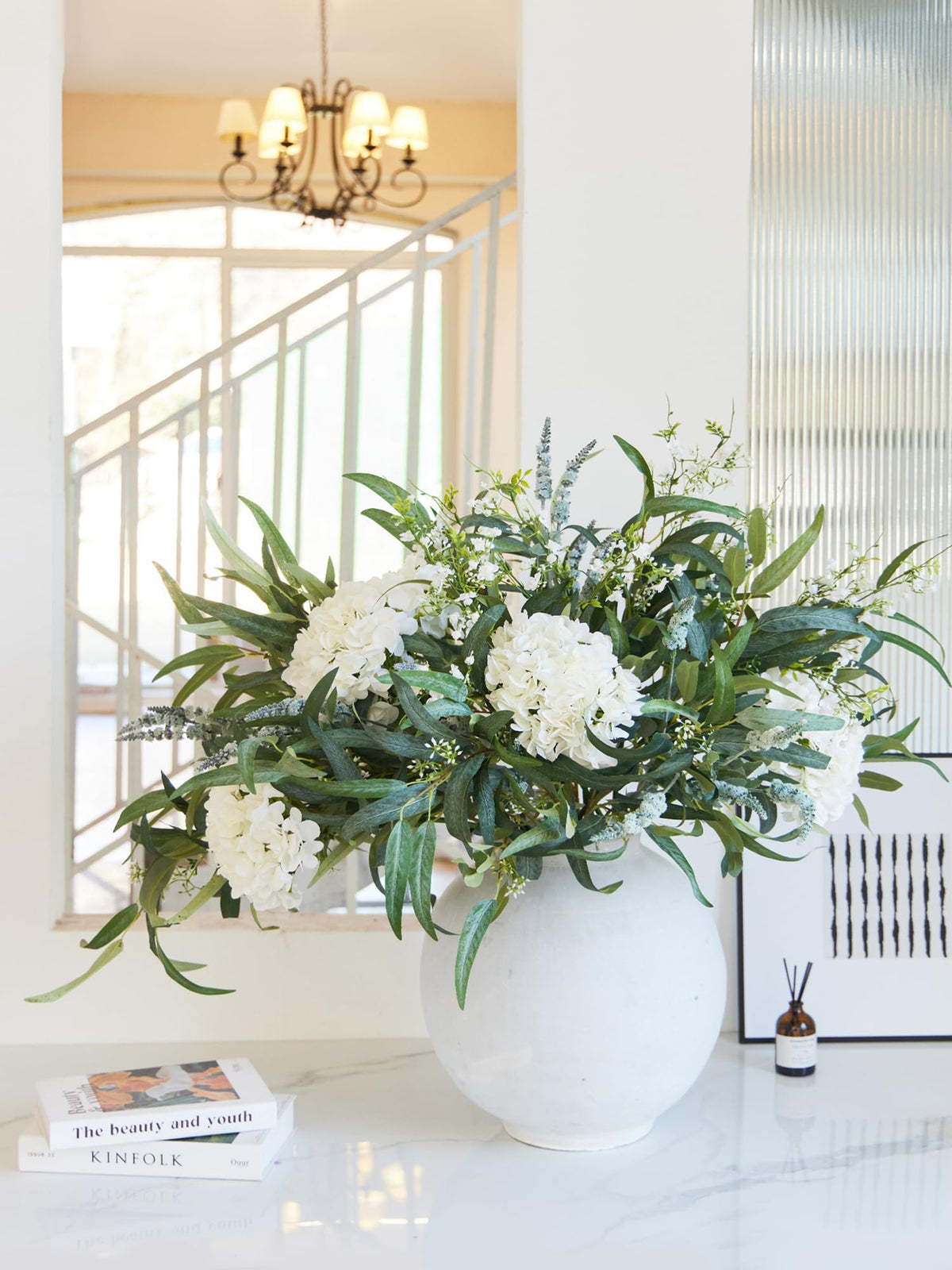 MISSPIN artificial flowers with greenery stems offer ultra-realistic greenery for maintenance-free home decor.