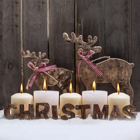 MISSYO Ivory unscented pillar candle for smokeless lighting in events.