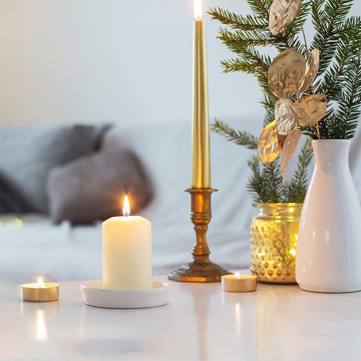 MISSYO Elegant wedding decor candle with subtle, long-lasting light.