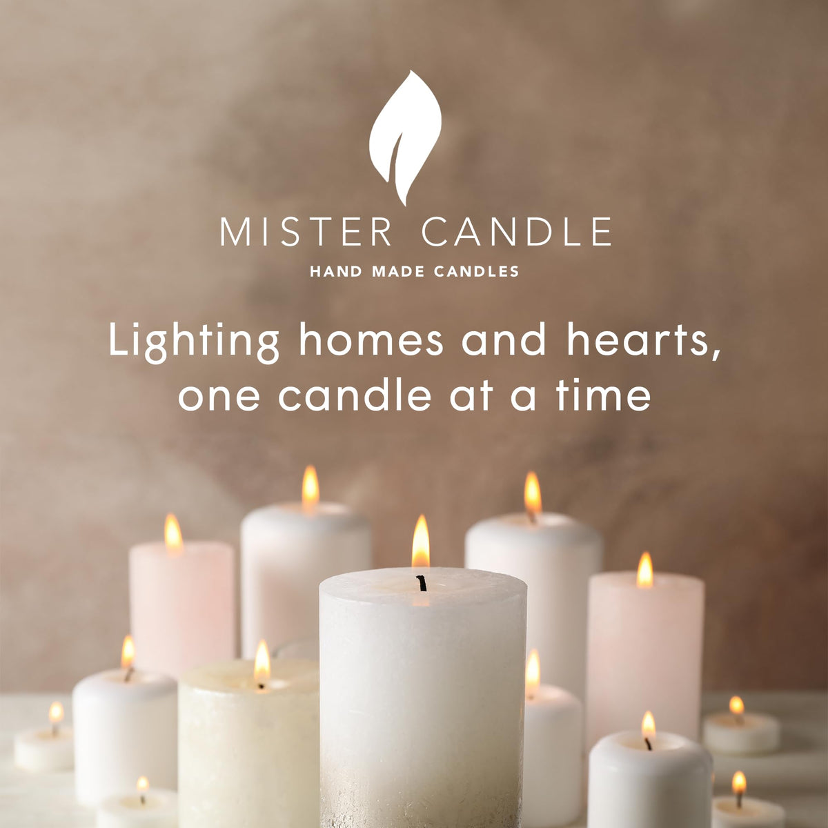 Mister Candle 3x4 inch candles create versatile centerpieces with citrus aroma.