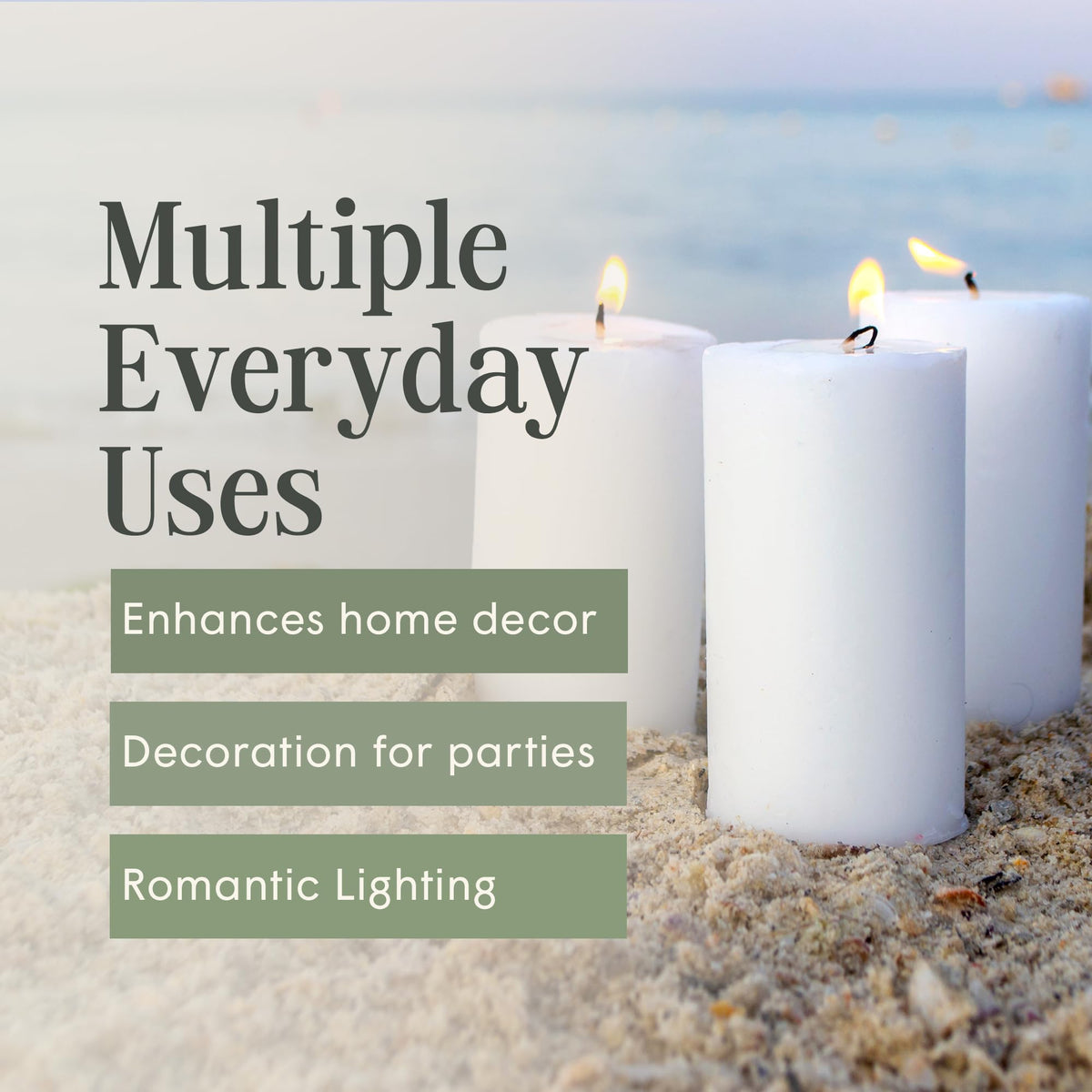 Mister Candle dripless pillar candle provides clean candlelight during meals.