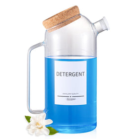 Mithrgrous 60oz glass detergent dispenser with cork lid on display for easy pouring