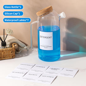 Label stickers included for organizing detergent, softener, bleach and more