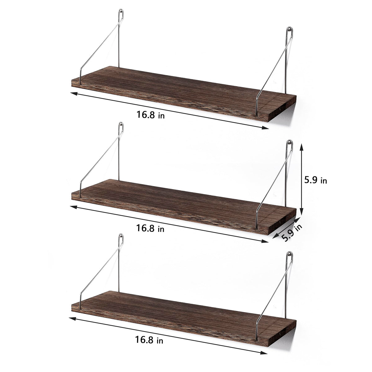 MITIME decorative brackets complementing rustic wood shelves