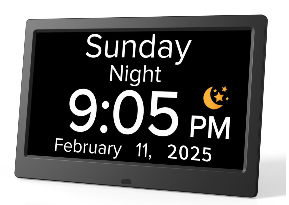 Mitoart 10.1 inch display clock showing clear date for seniors
