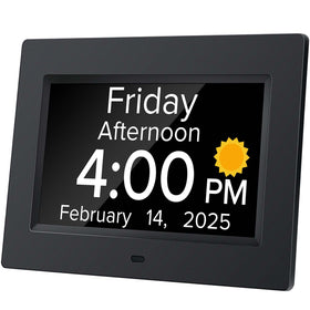 Mitoart digital alarm clock with 7-inch display for clear reading.