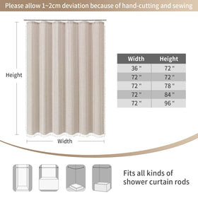 MitoVilla taupe-tone bathroom curtain complements rustic decor and natural textures