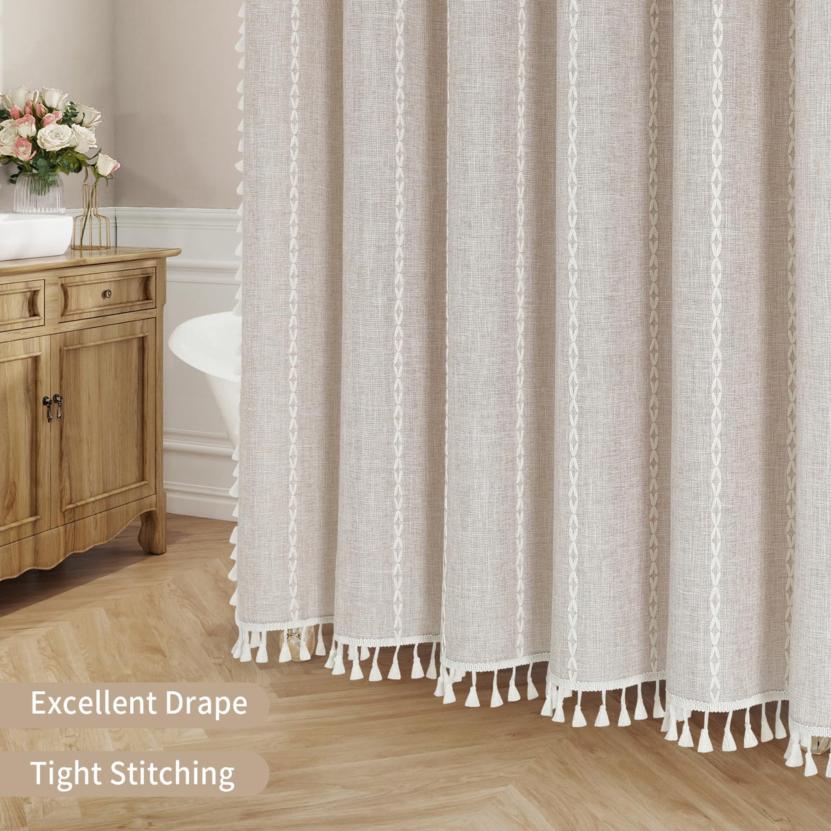 MitoVilla machine-wash friendly curtain for easy cleaning and quick refresh