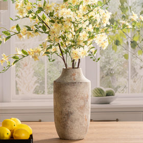 Mitt&Ditt ceramic vase, 12.5 inches tall, off-white, ideal for dramatic tablescapes.
