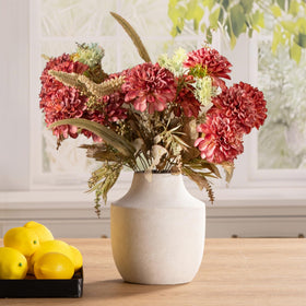 Mitt&Ditt ceramic flower vase off-white, 7.5 inches, ideal for table centerpieces