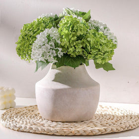 Mitt&amp;Ditt ceramic flower vase close-up texture with weathered glaze for farmhouse decor