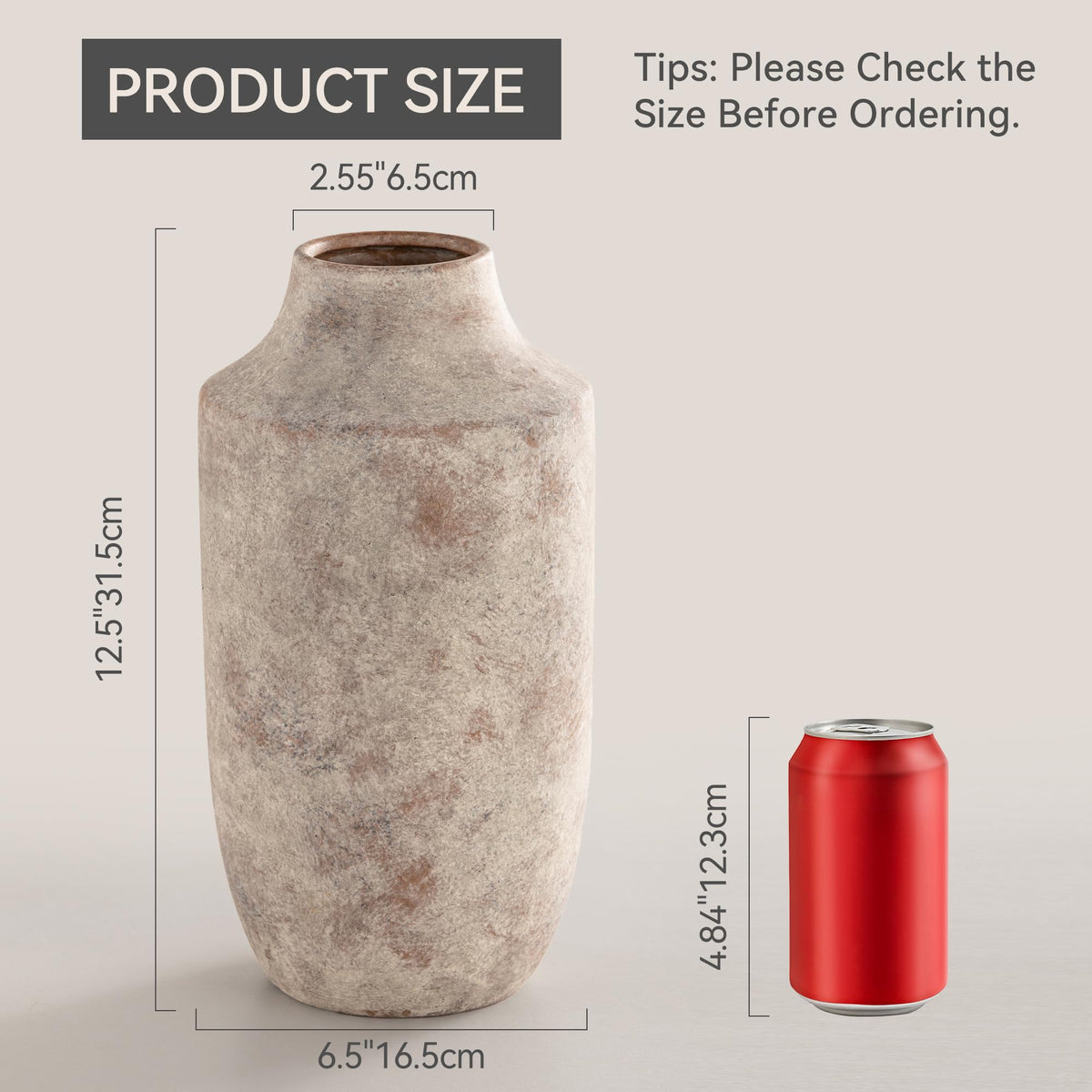 Mitt&Ditt hand-painted weathered vase with rustic glaze adds timeless charm.