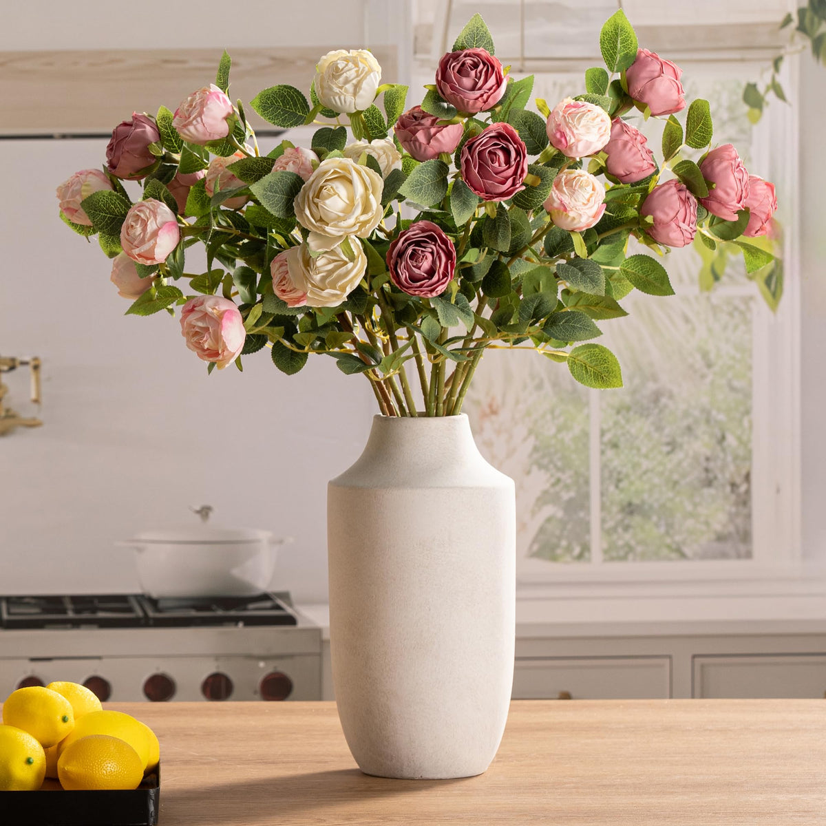 Mitt&Ditt large decorative vase fits classic, farmhouse, and bohemian interiors with ease.