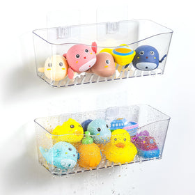 MIUKAA bath toy storage 2-pack keeps clutter organized with ample space.