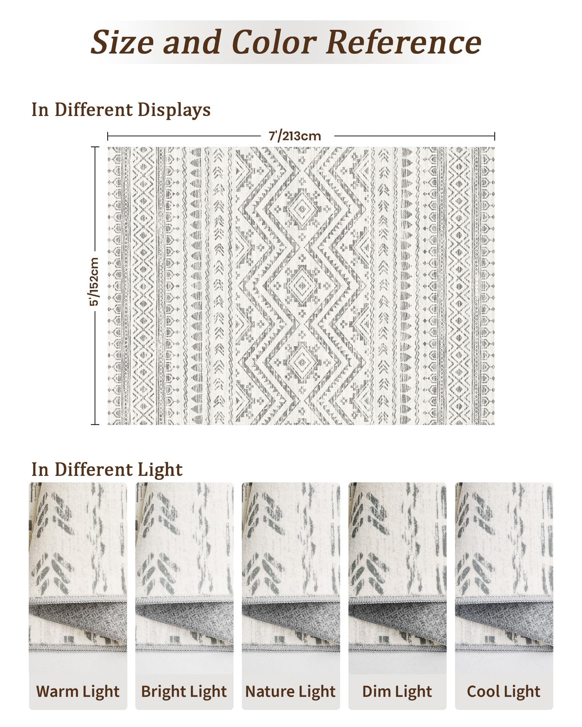 Miukiki 5x7 rug with non-slip backing prevents slips and protects high-traffic areas.