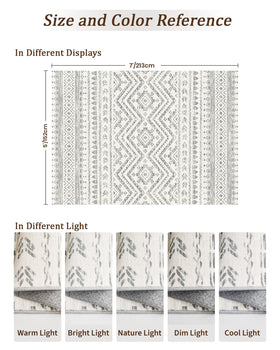 Miukiki 5x7 rug with non-slip backing prevents slips and protects high-traffic areas.