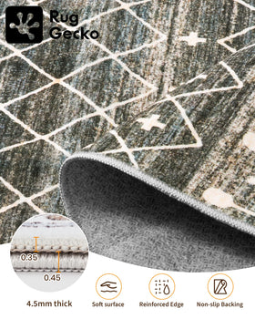 Miukiki 8x10 area rug is machine washable for quick, convenient cleanups after everyday spills.