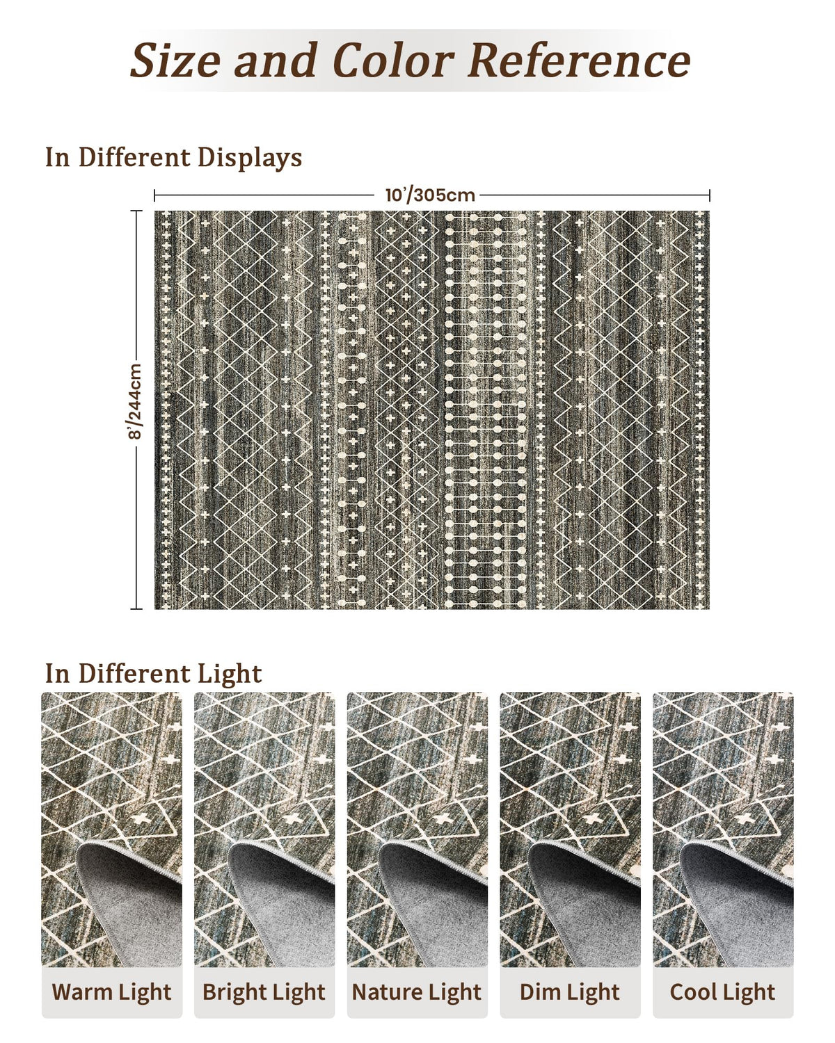 Miukiki rug with non-slip backing stays in place, reducing slips on hardwood and tile floors.