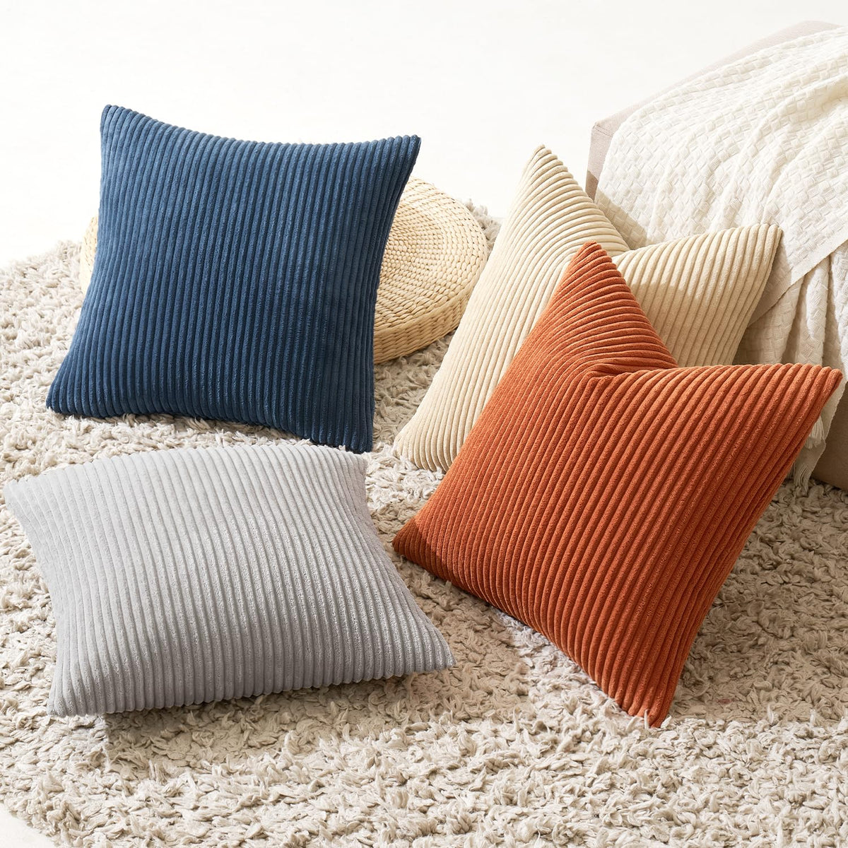 MIULEE 18x18 inch cover on a couch demonstrates versatile decor fit.
