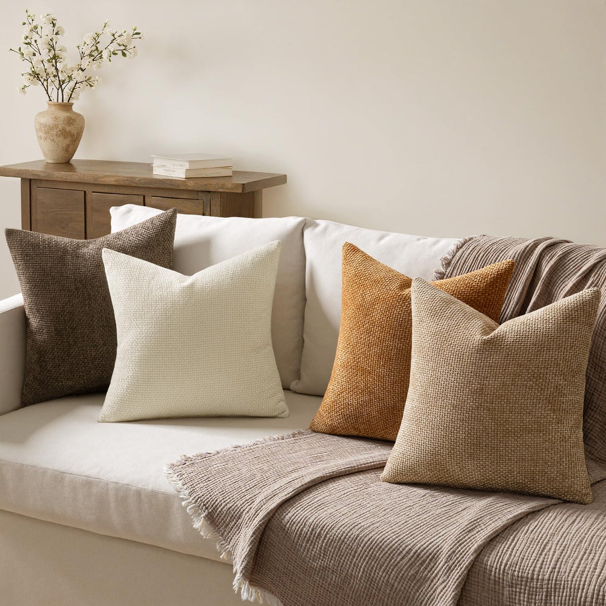 MIULEE 18x18 inch standard cover fits most sofas for easy styling.
