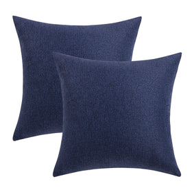 MIULEE navy 24x24 outdoor pillow cover ideal for wide sofas and seats