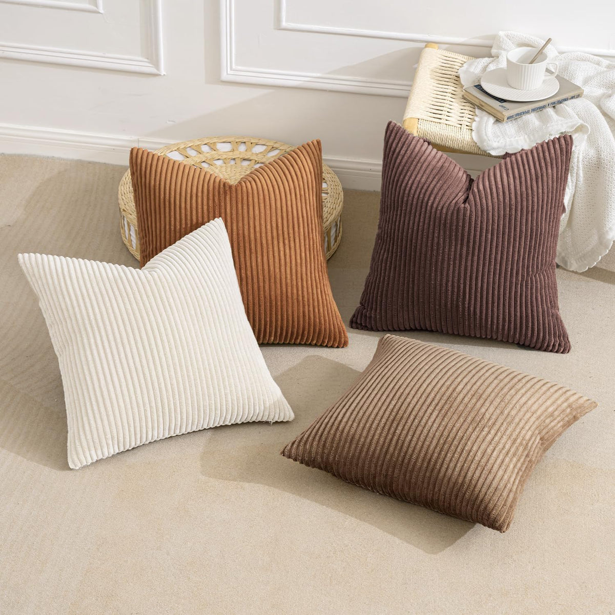 Four-piece MIULEE cover set displayed on a couch for versatile styling