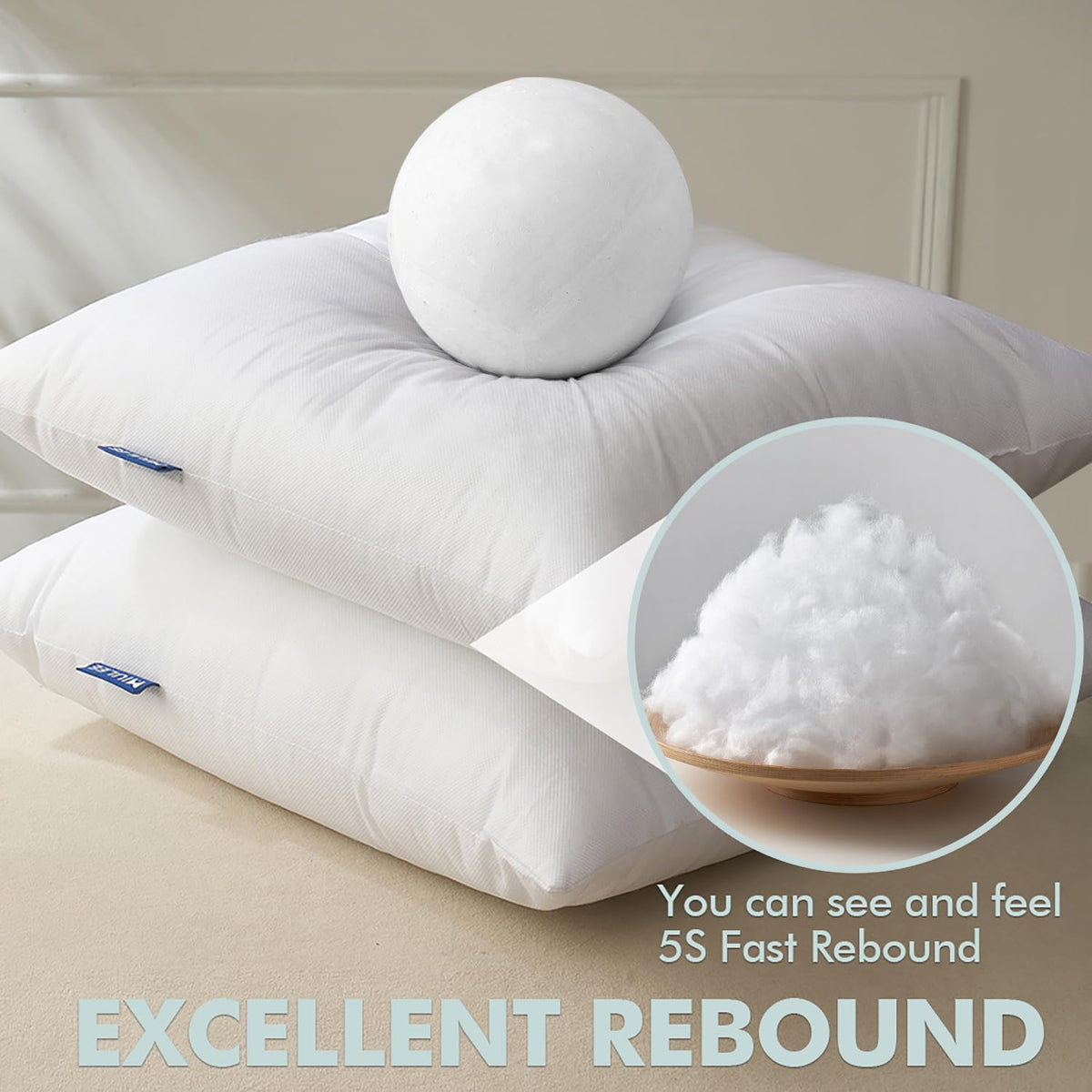 MIULEE 7D polyester filling demonstrates soft, supportive cushioning.