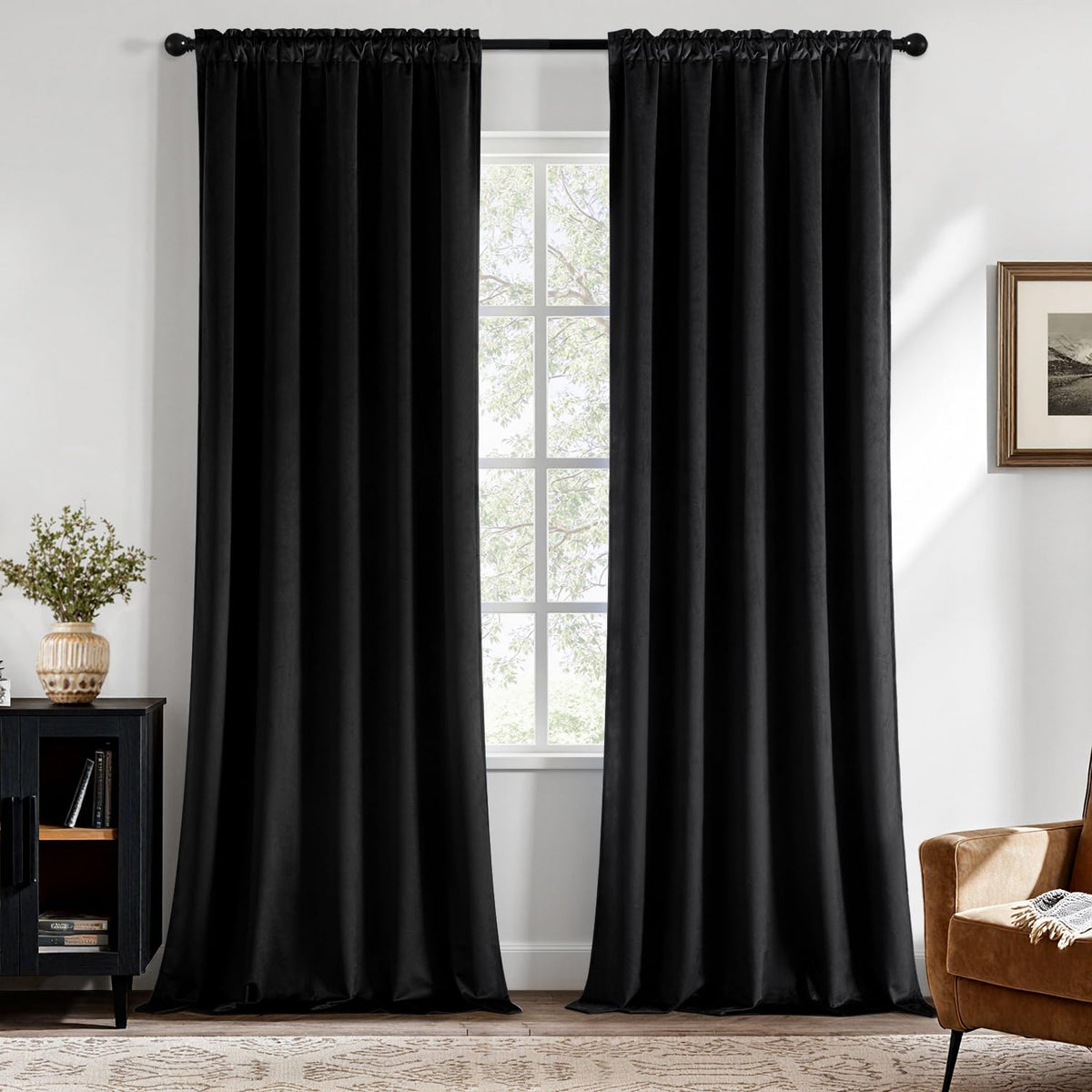 MIULEE 84-inch curtains demonstrate rod-pocket design for quick, easy installation