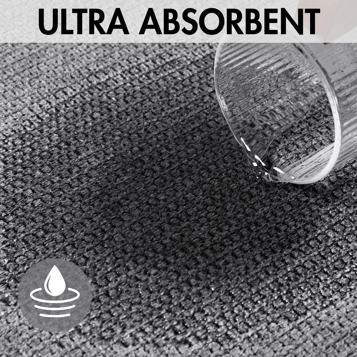 MIULEE absorbent terry cloth mat soaks up water quickly.