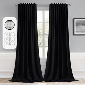 MIULEE back tab blackout curtains 102 inch length for enhanced privacy and light control