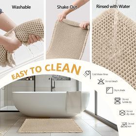 Care-friendly MIULEE bath mat ready for machine wash on cold and air dry