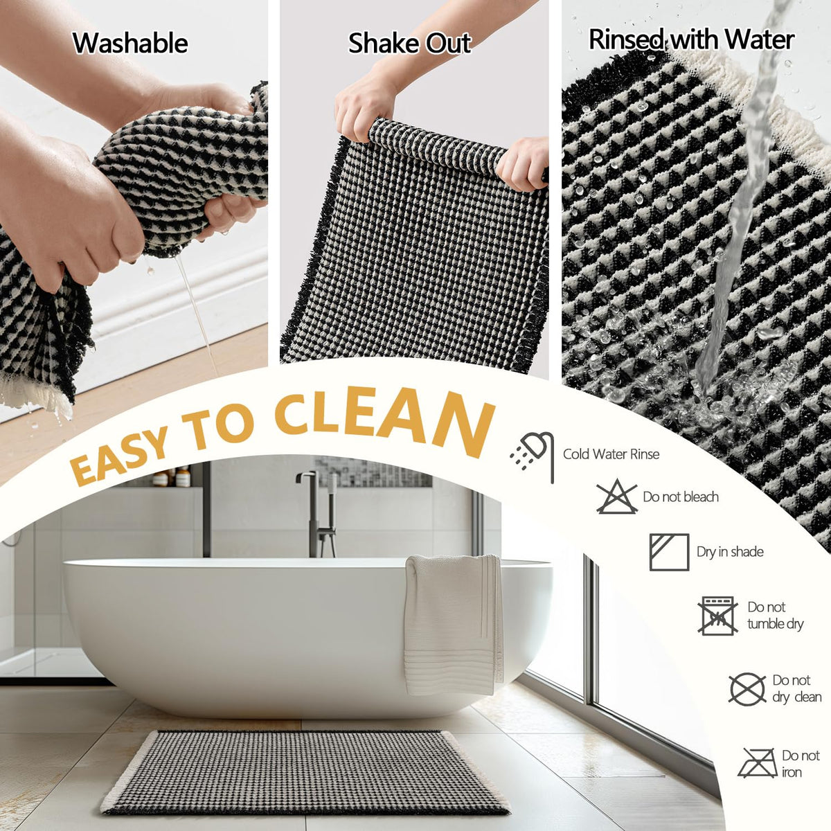 MIULEE 2-pack set in black and cream suits modern bathrooms.