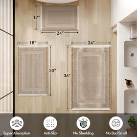 MIULEE boho brown-cream color blends with rustic bathroom decor.
