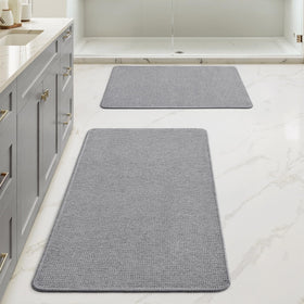 MIULEE bath rug set 17x27 grey for door-friendly fit and quick-dry comfort.
