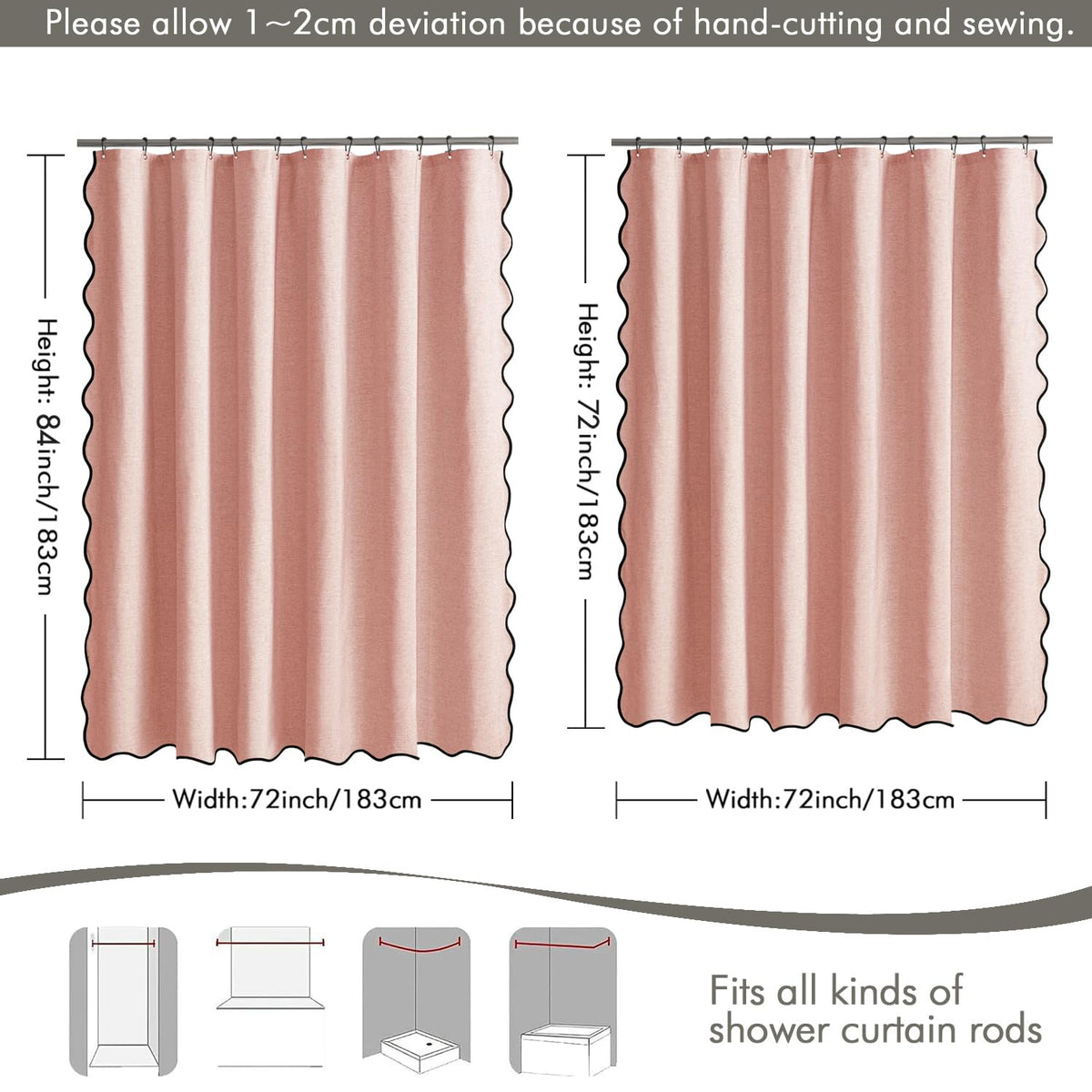 MIULEE bathroom setup with blush pink curtain for cohesive styling