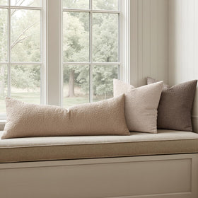 MIULEE bedroom decor boucle pillow khaki creates tactile charm.